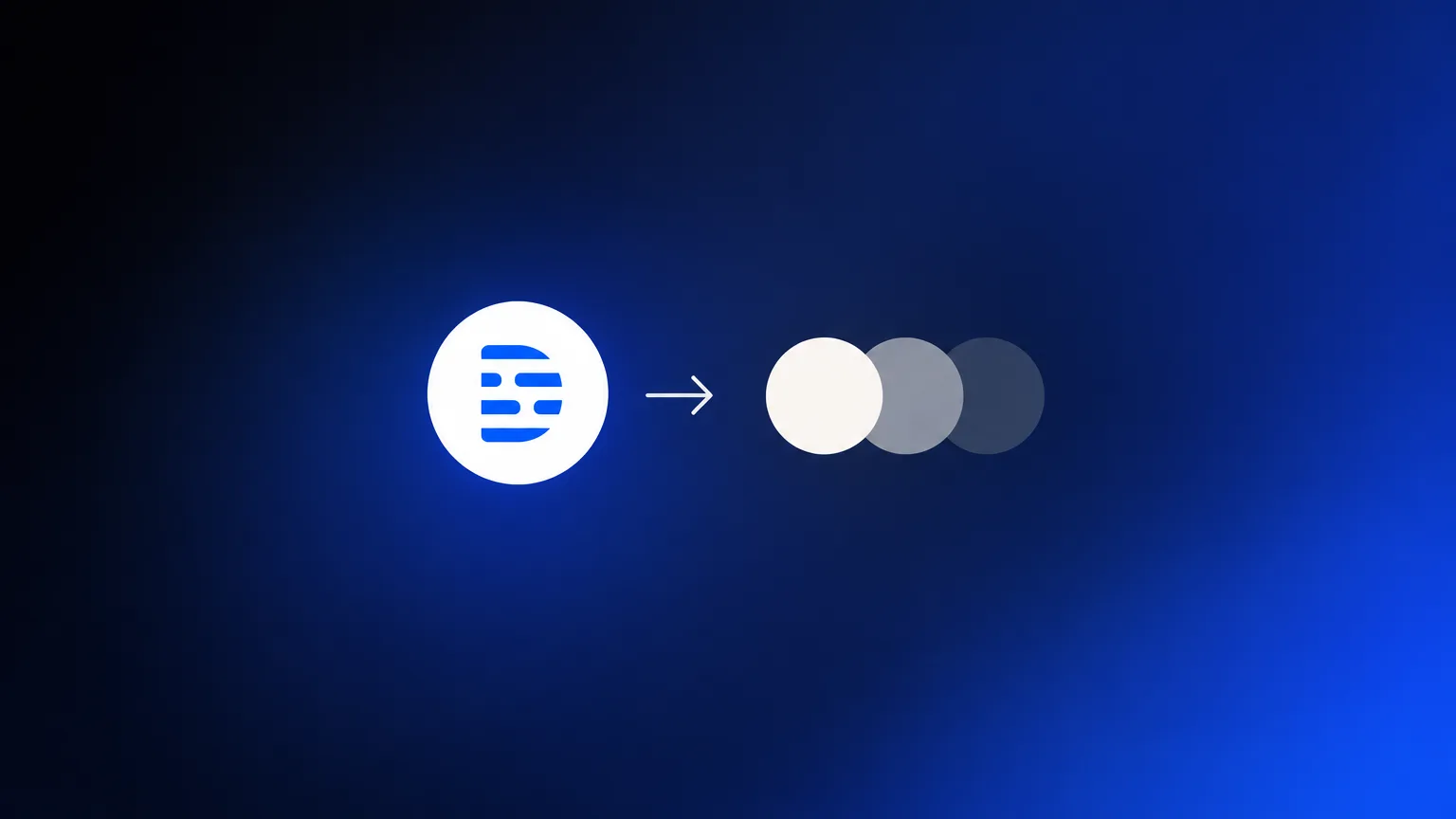 The Descript logo beside an arrow pointing to three alternative app icons, on a deep blue gradient