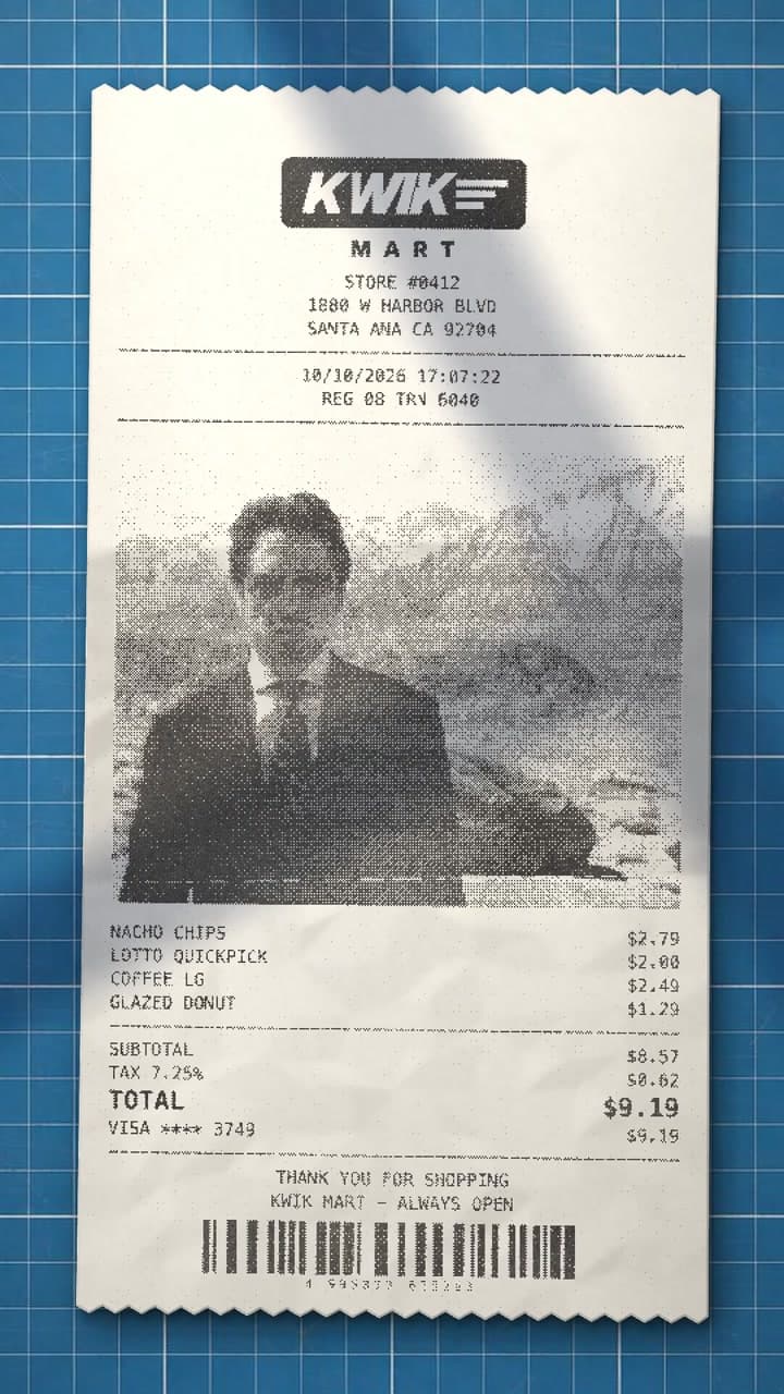 Receipt Stop-Motion: viral trends video example